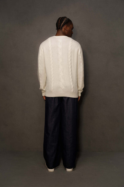 Men's Canongate Cashmere Cable Jumper - Off White