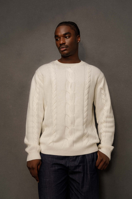 Men's Canongate Cashmere Cable Jumper - Off White