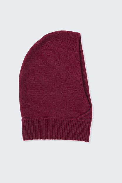 Cross Front Cashmere Hood - Burgundy