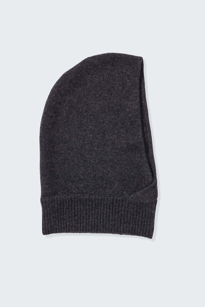 Cross Front Cashmere Hood - Charcoal