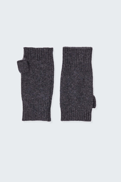 Fingerless Cashmere Mittens - Charcoal