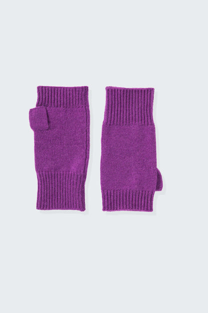 Fingerless Cashmere Mittens - Thistle Purple