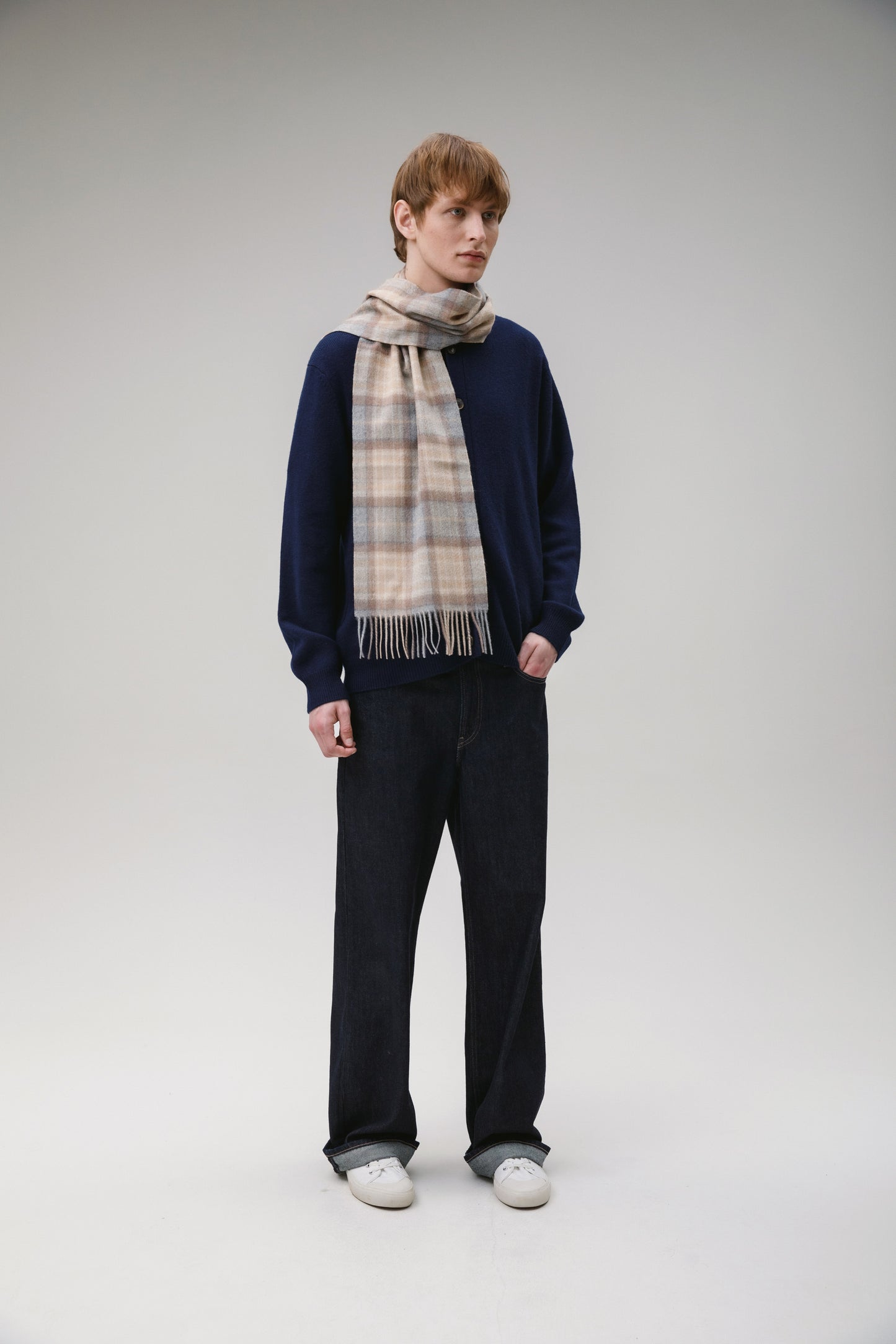Heritage Tartan Cashmere Scarf - Mackellar Natural