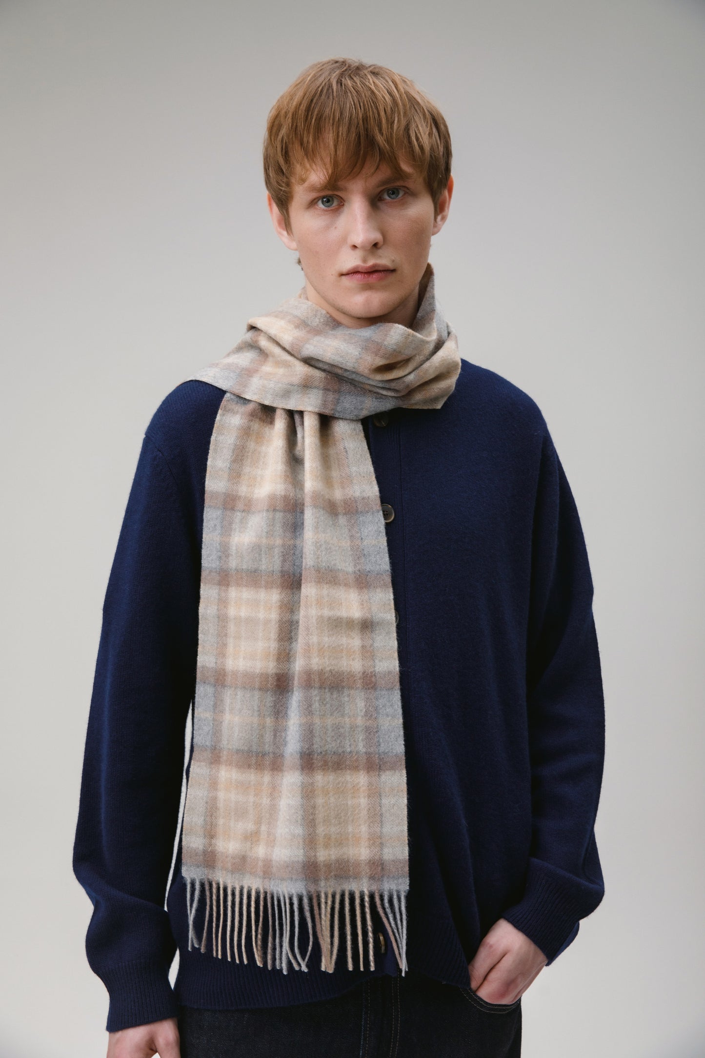 Heritage Tartan Cashmere Scarf - Mackellar Natural