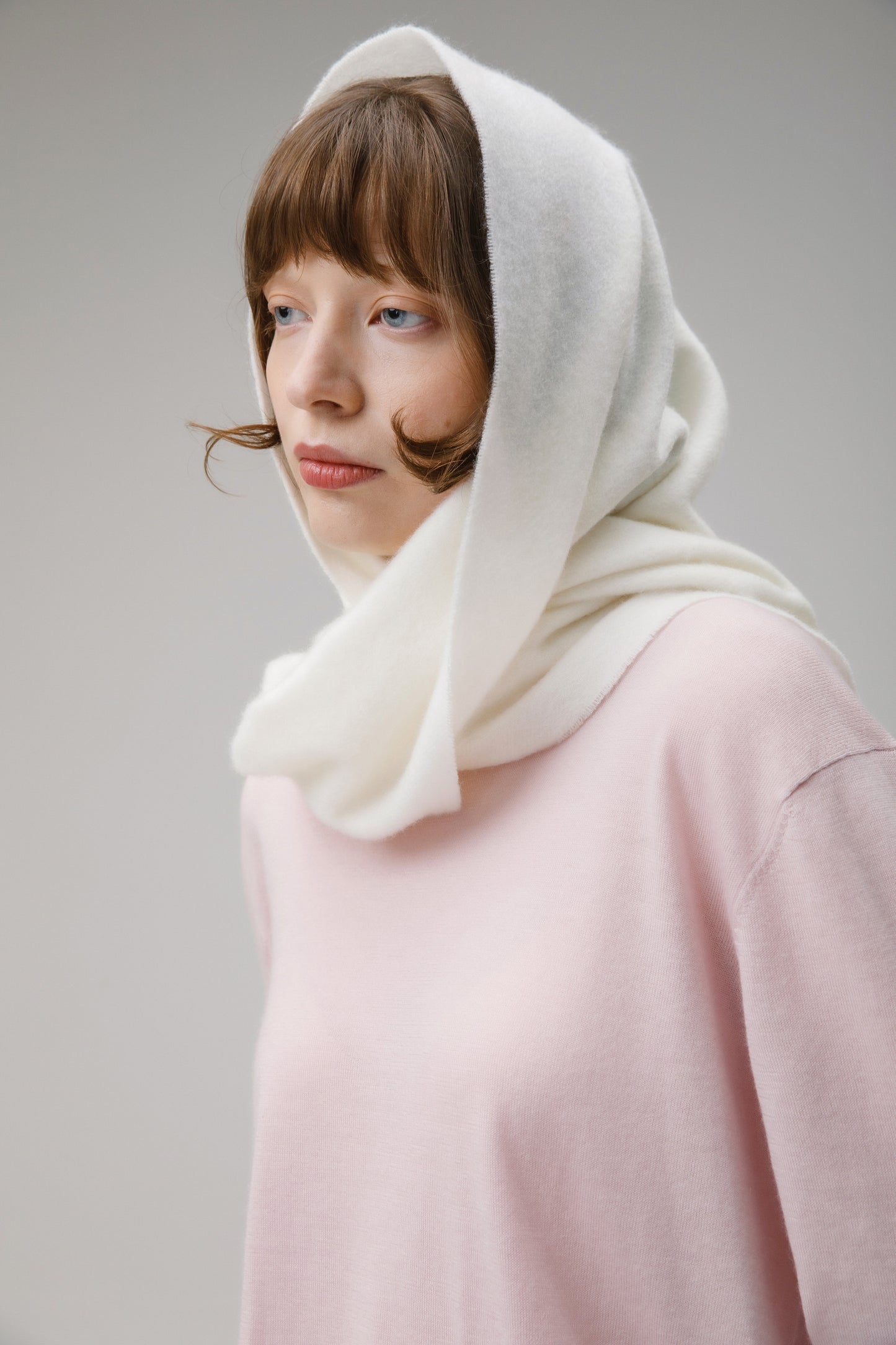 Solid Cashmere Wide Scarf - Soft Cream