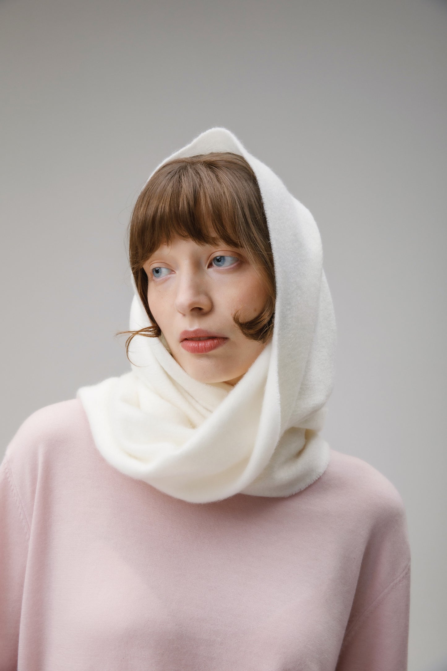 Solid Cashmere Wide Scarf - Soft Cream