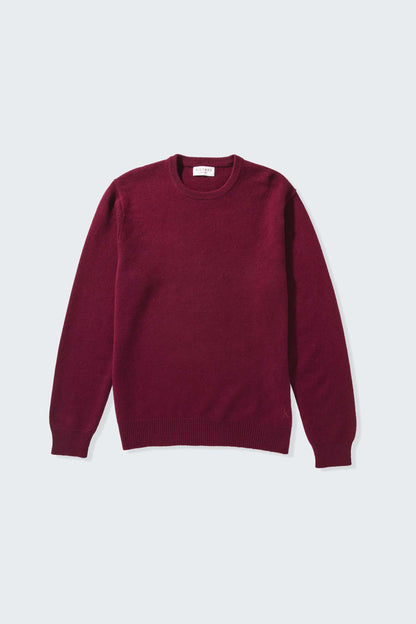 Men’s Comely Cashmere Crew Neck Jumper - Burgundy