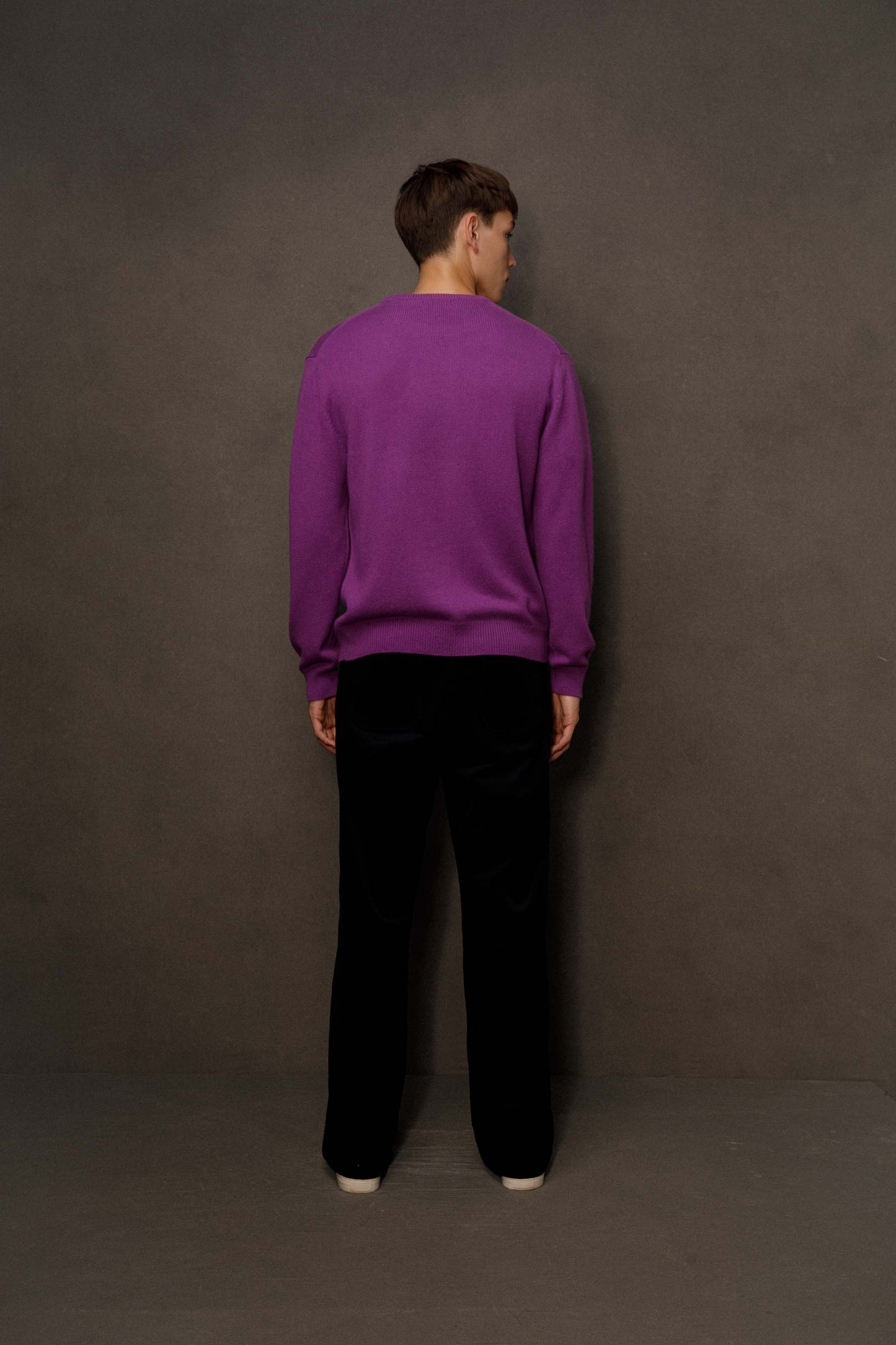 Men’s Comely Cashmere Crew Neck Jumper - Thistle Purple