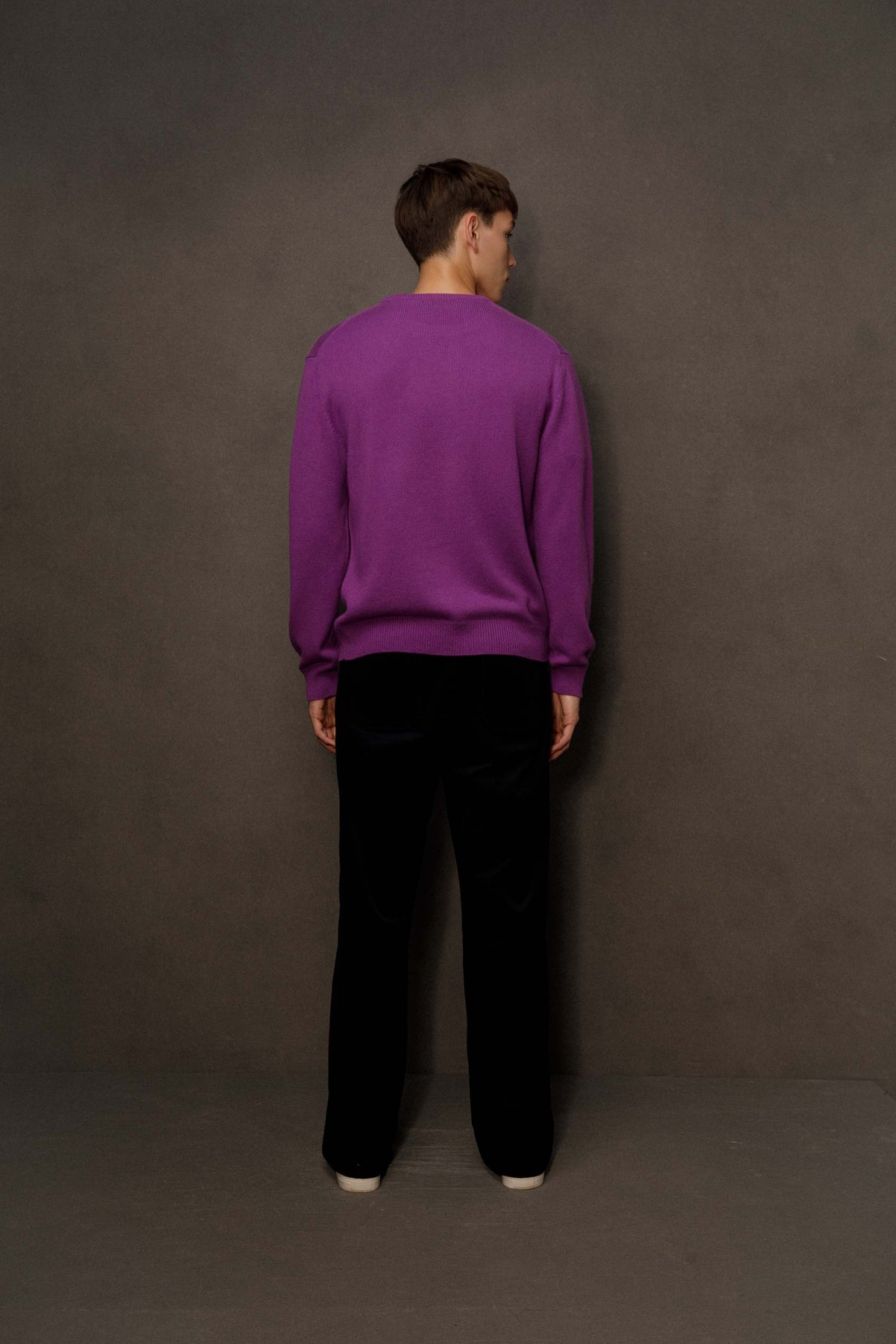Men’s Comely Cashmere Crew Neck Jumper - Thistle Purple
