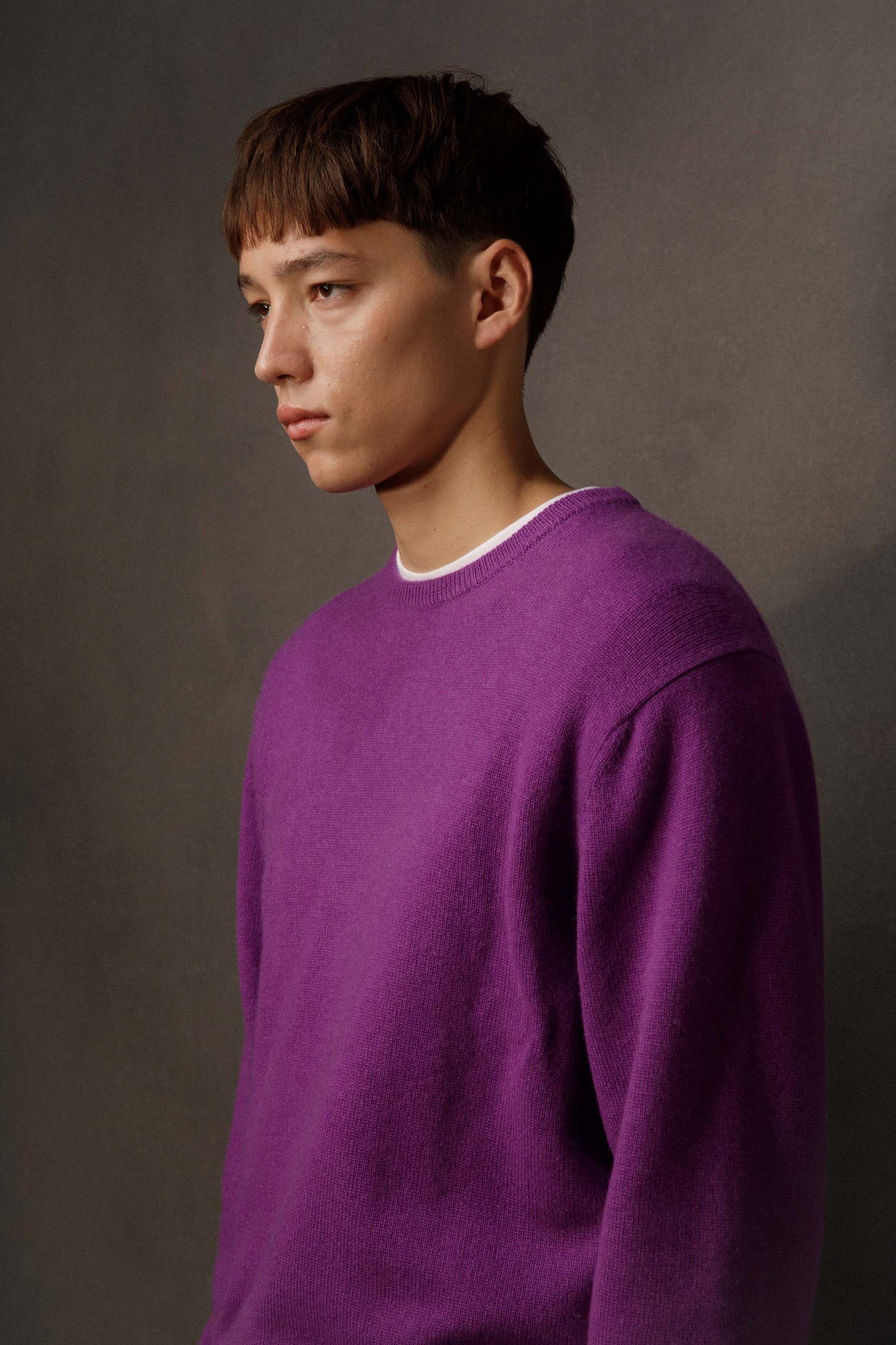 Men’s Comely Cashmere Crew Neck Jumper - Thistle Purple