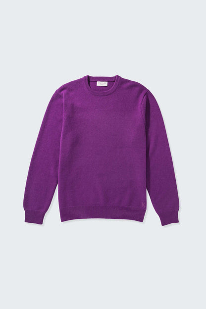 Men’s Comely Cashmere Crew Neck Jumper - Thistle Purple
