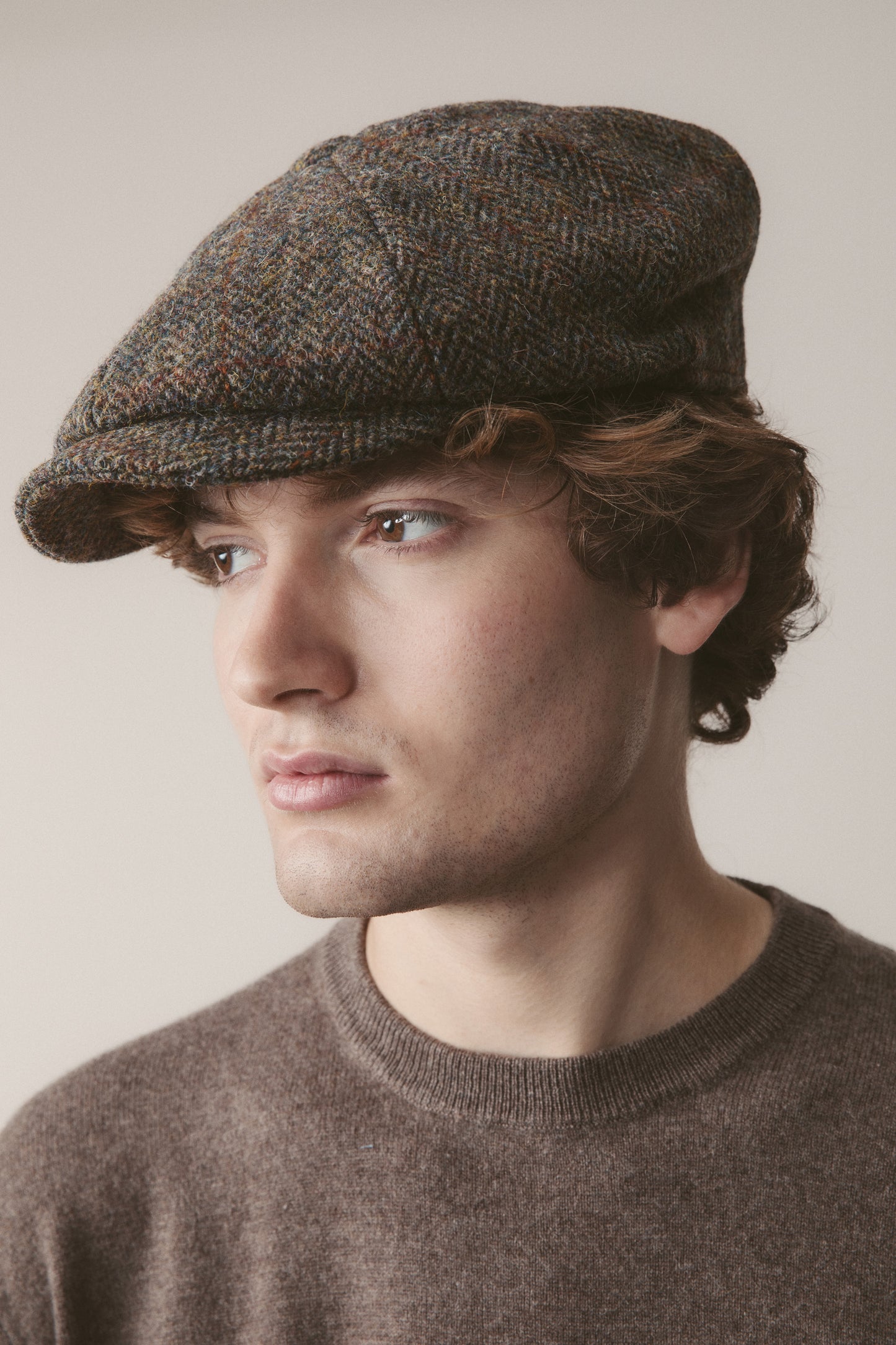 Harris Tweed Carloway Hat - Brown Check