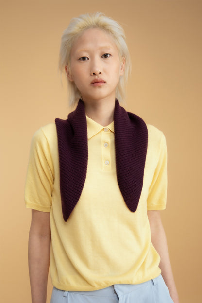 Knitted Cashmere Neck Tie - Maroon