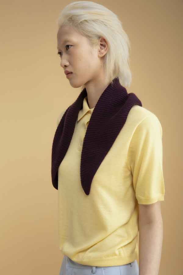 Knitted Cashmere Neck Tie - Maroon