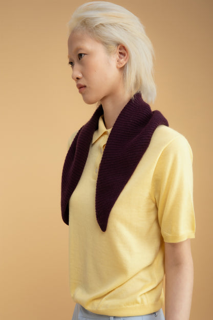 Knitted Cashmere Neck Tie - Maroon