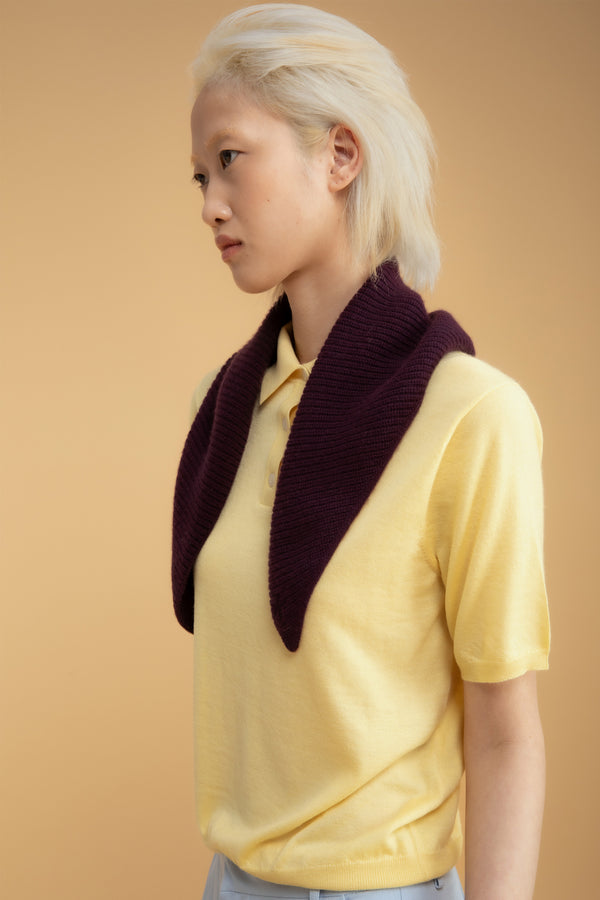 Knitted Cashmere Neck Tie - Maroon