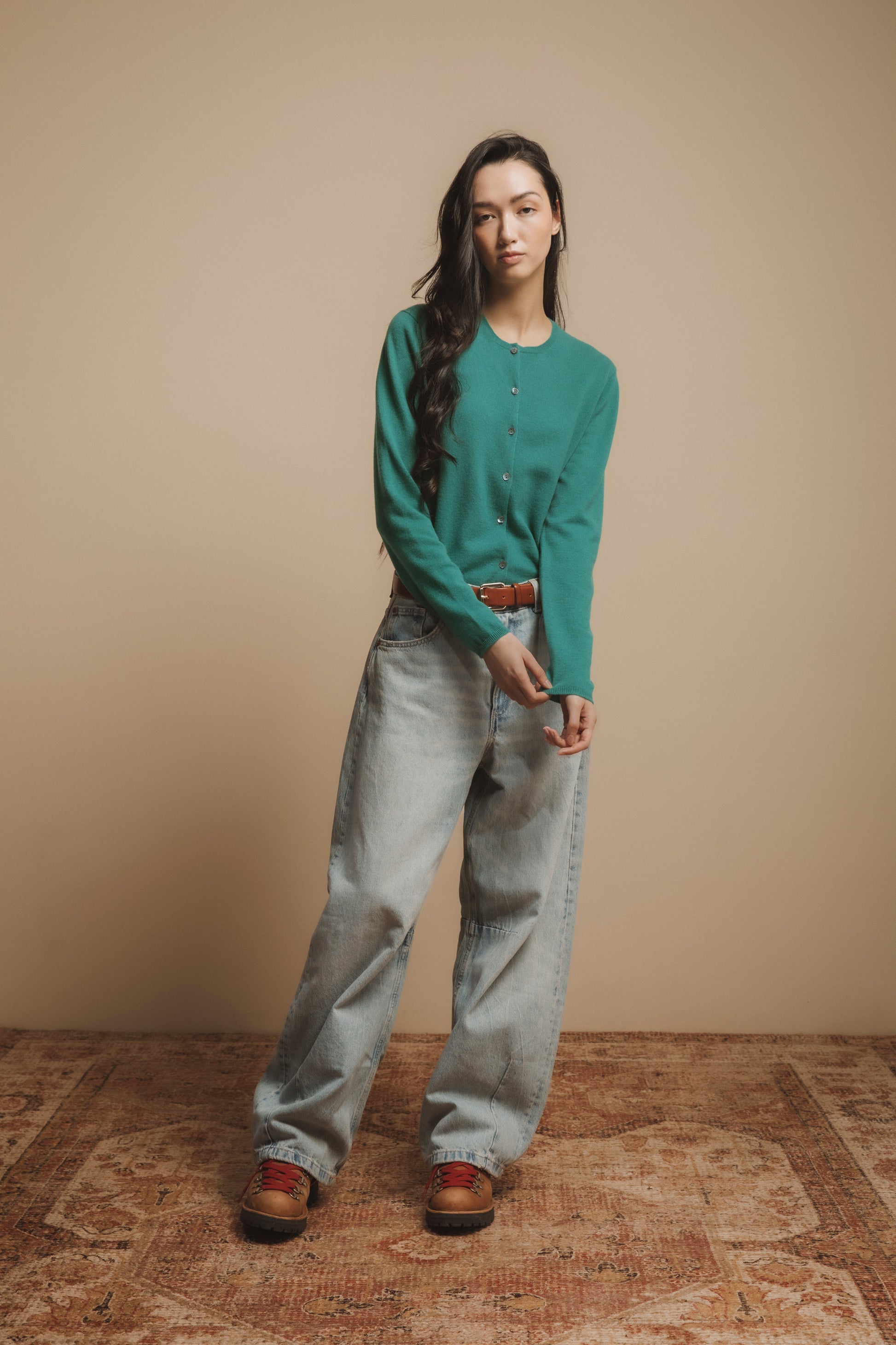 Green Cashmere Cardigan from Scotland