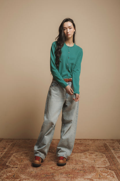 Green Cashmere Cardigan from Scotland
