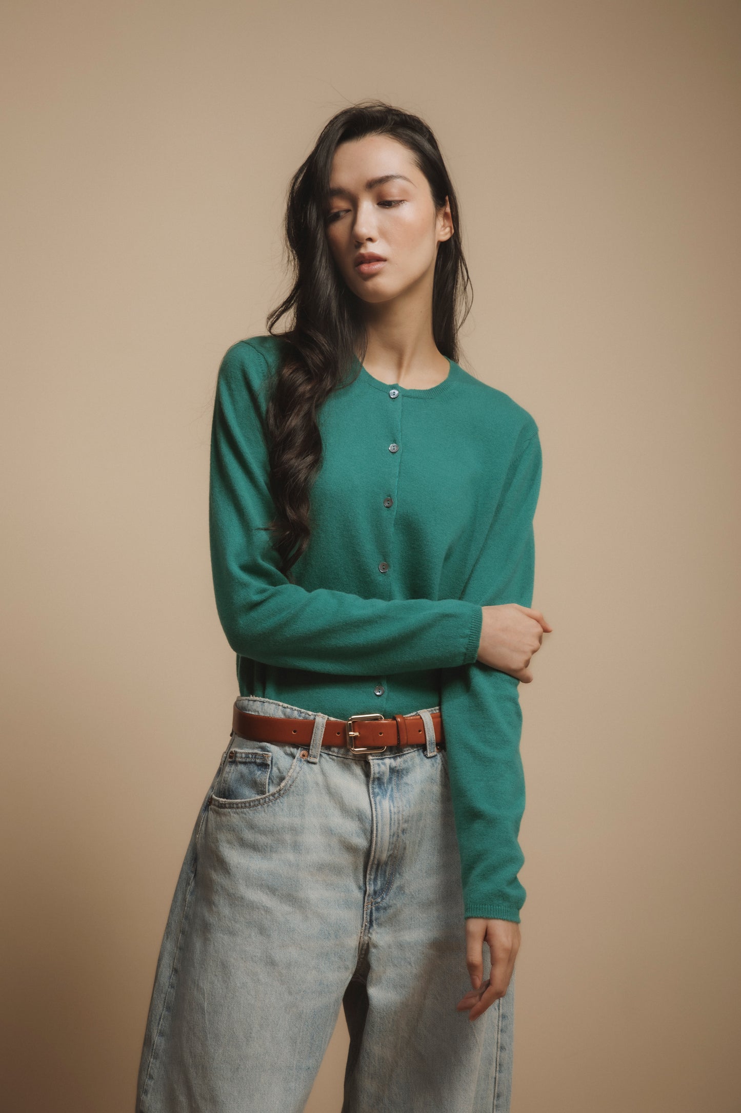 Scottish Cashmere Cardigan in Green