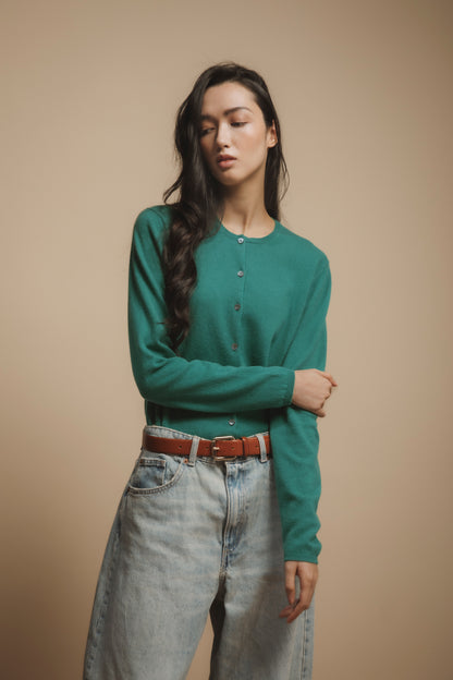 Scottish Cashmere Cardigan in Green