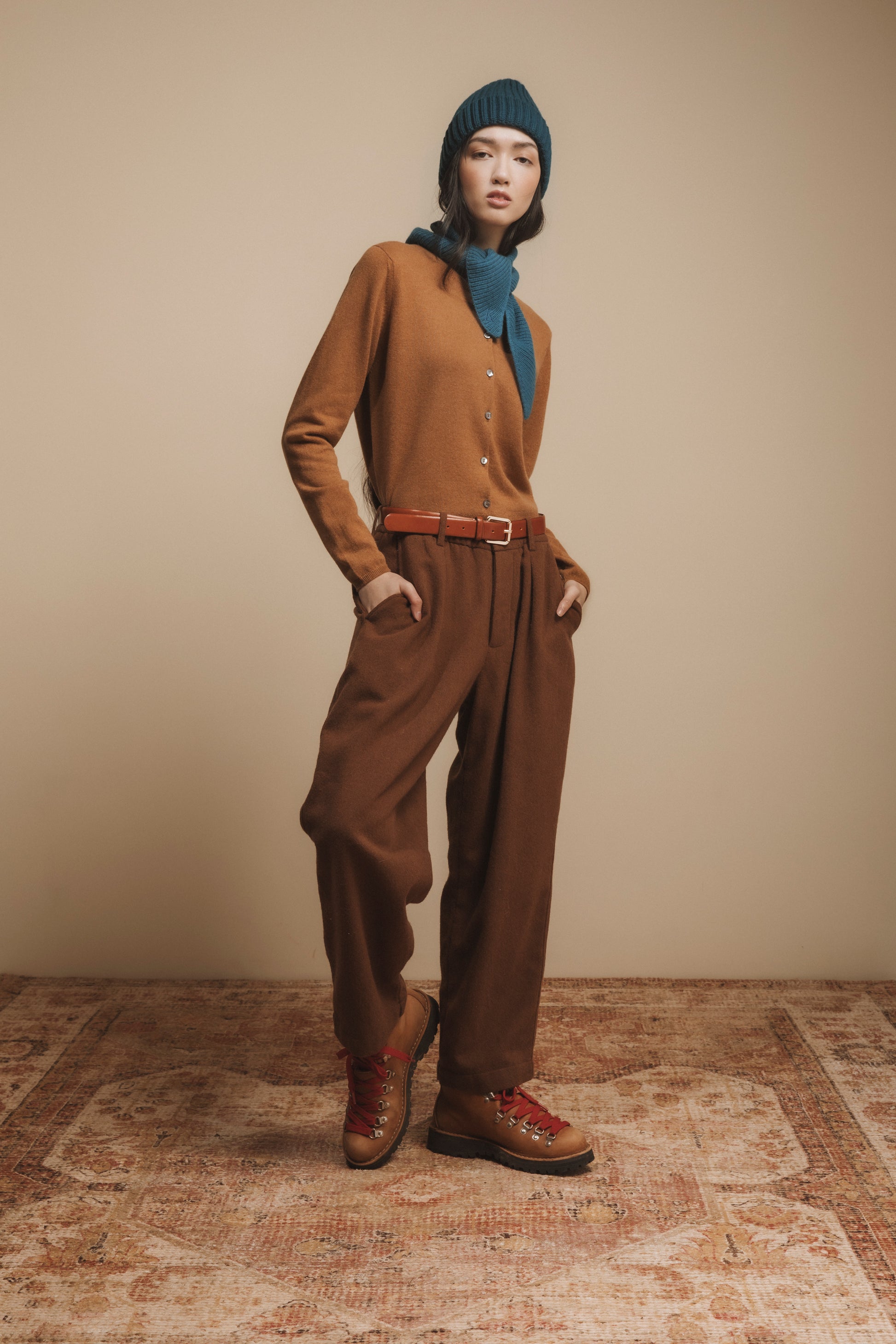 Vicuna Charlotte Cashmere High Button Cardigan