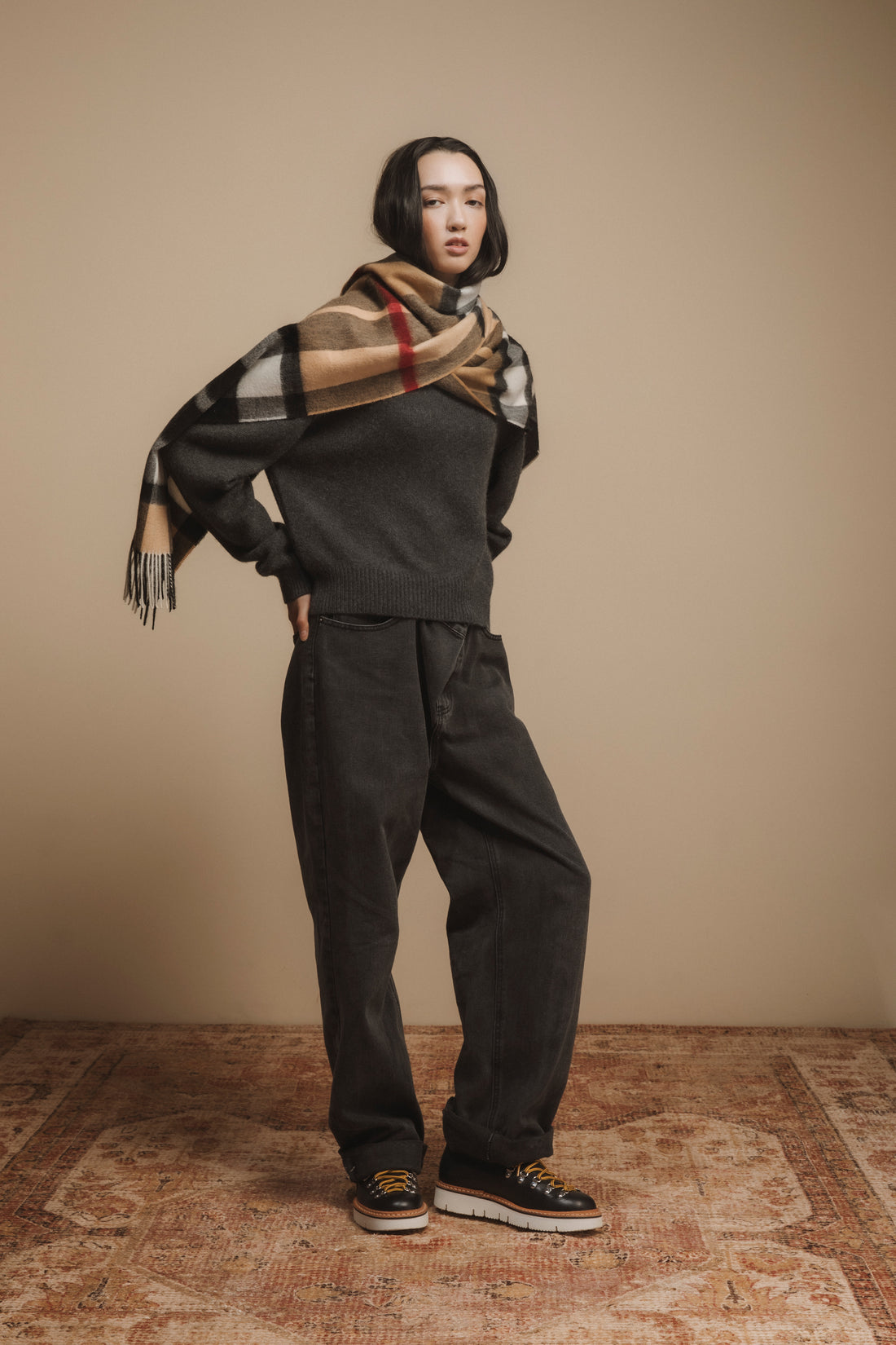 Made in Scotland Cashmere Wide Scarf - Exploded Camel Thompson – Kiltane