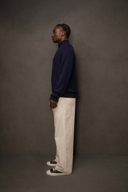 Men’s Edinburgh Cashmere Half Zip Jumper - Navy
