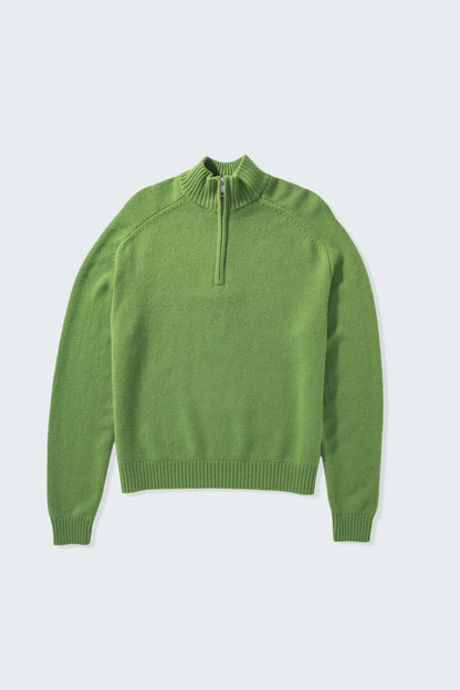 Men’s Edinburgh Cashmere Half Zip Jumper - Nettle Green