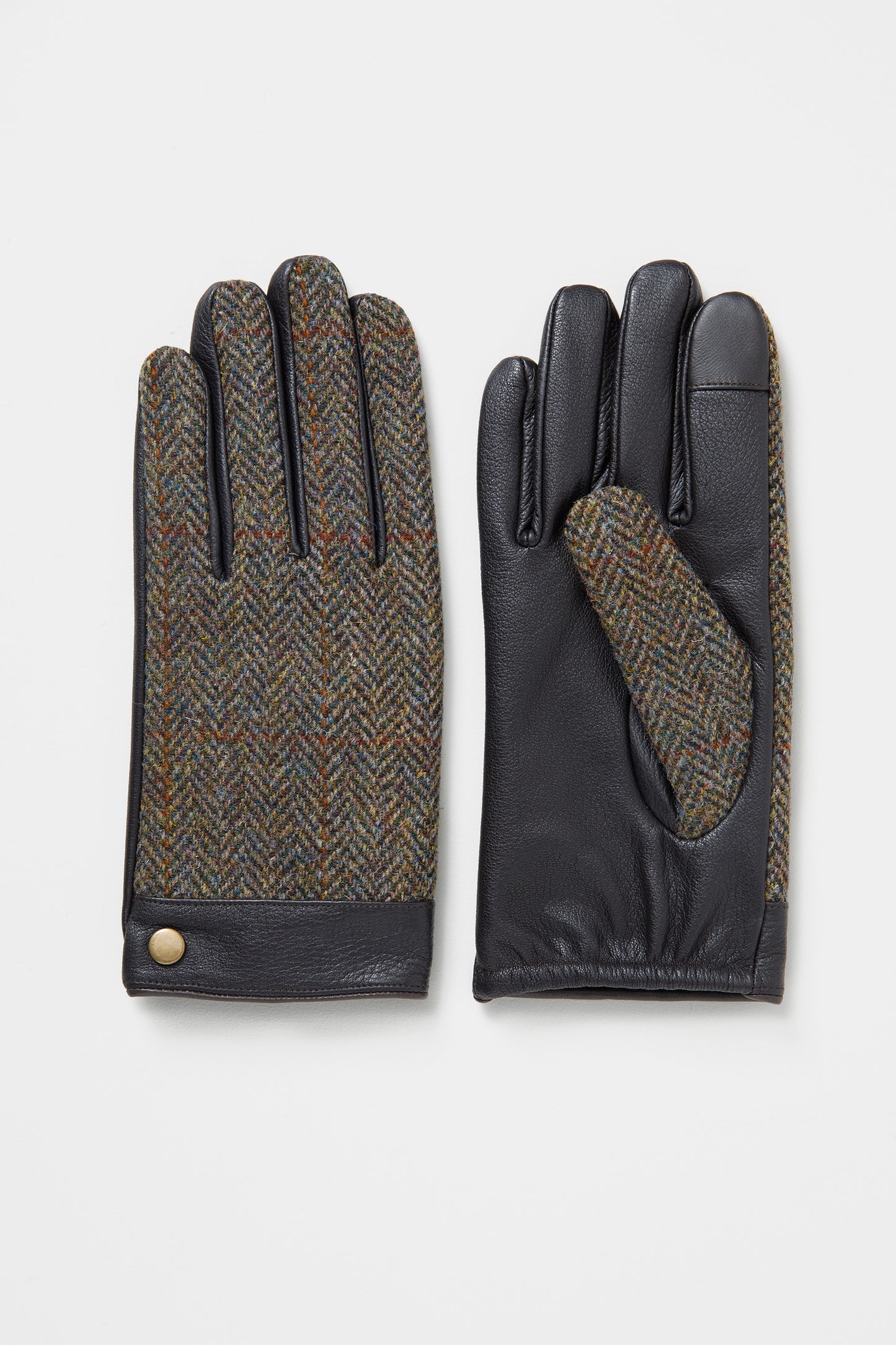 Men's Harris Tweed Gloves - Brown Check