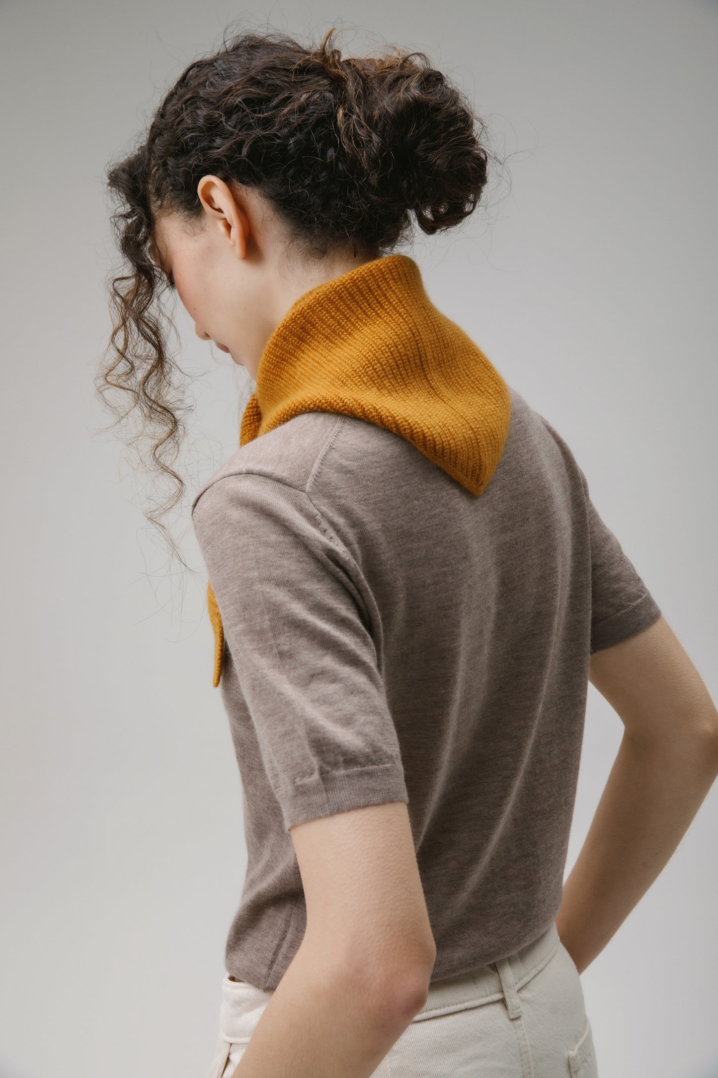 Knitted Cashmere Neck Tie - Amber Haze