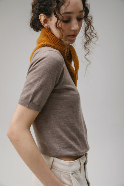 Knitted Cashmere Neck Tie - Amber Haze
