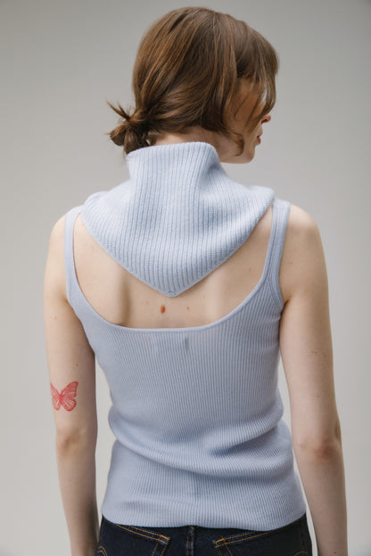 Knitted Cashmere Neck Tie - Blue Aura