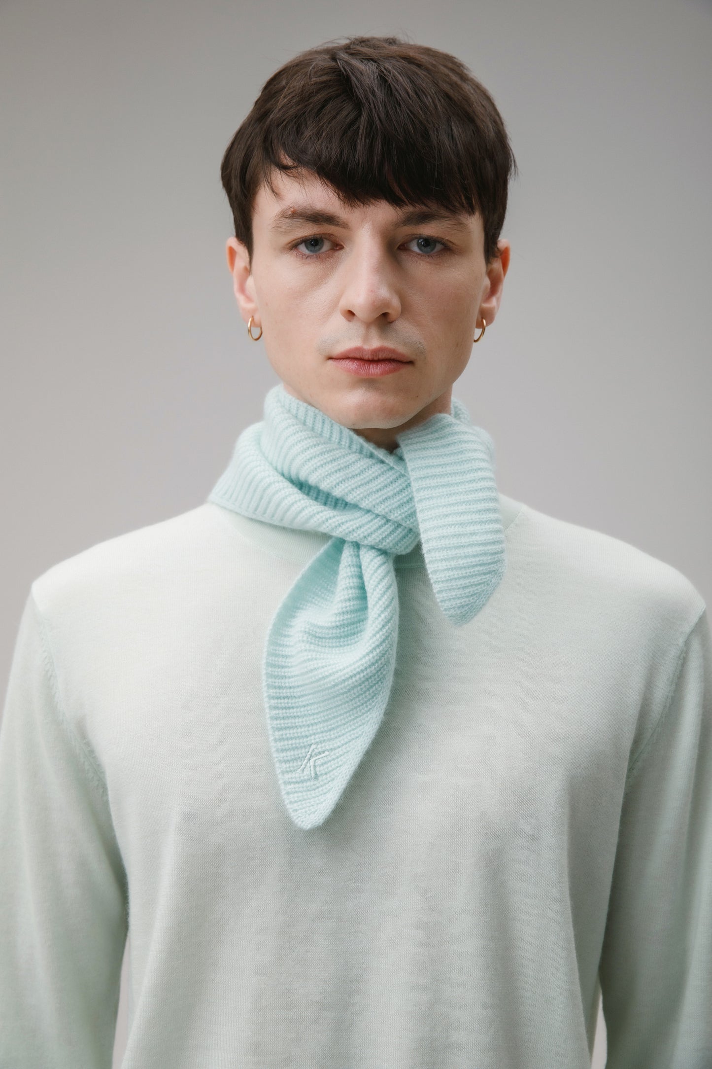 Knitted Cashmere Neck Tie - Jelly Mint