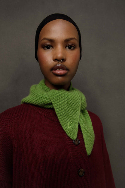 Knitted Cashmere Neck Tie - Nettle Green
