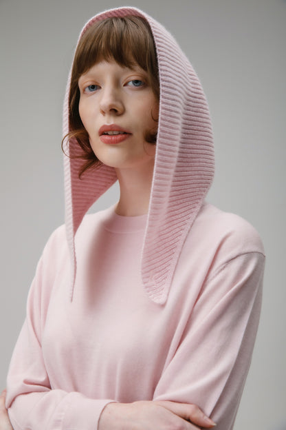 Knitted Cashmere Neck Tie - Pale Lilac