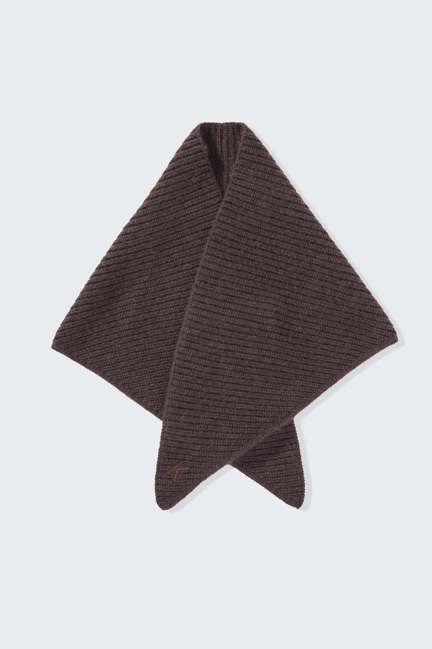 Knitted Cashmere Neck Tie - Peat Brown
