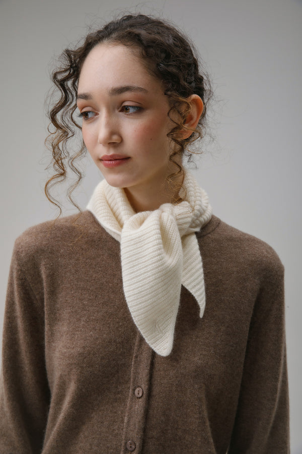 Knitted Cashmere Neck Tie - Cream