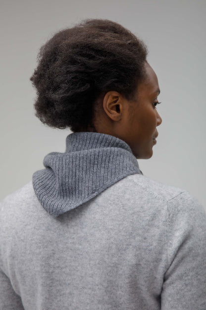 Knitted Cashmere Neck Tie - Grey