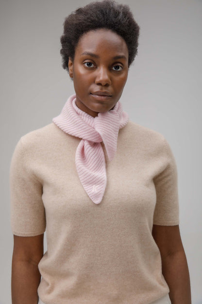 Knitted Cashmere Neck Tie - Pale Lilac