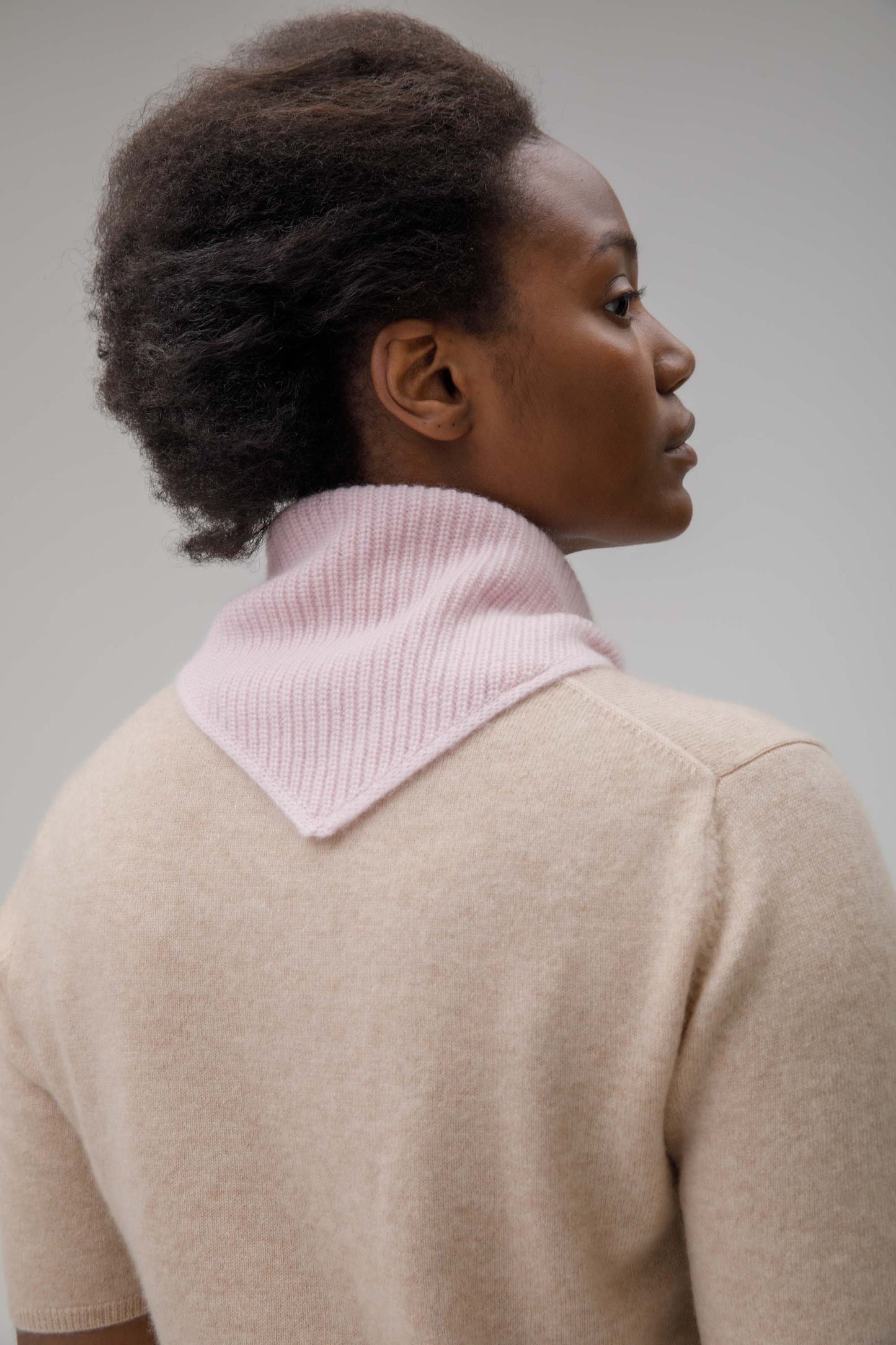 Knitted Cashmere Neck Tie - Pale Lilac