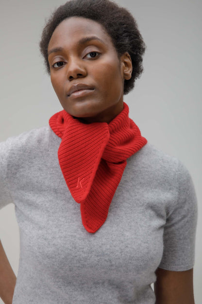 Knitted Cashmere Neck Tie - Red