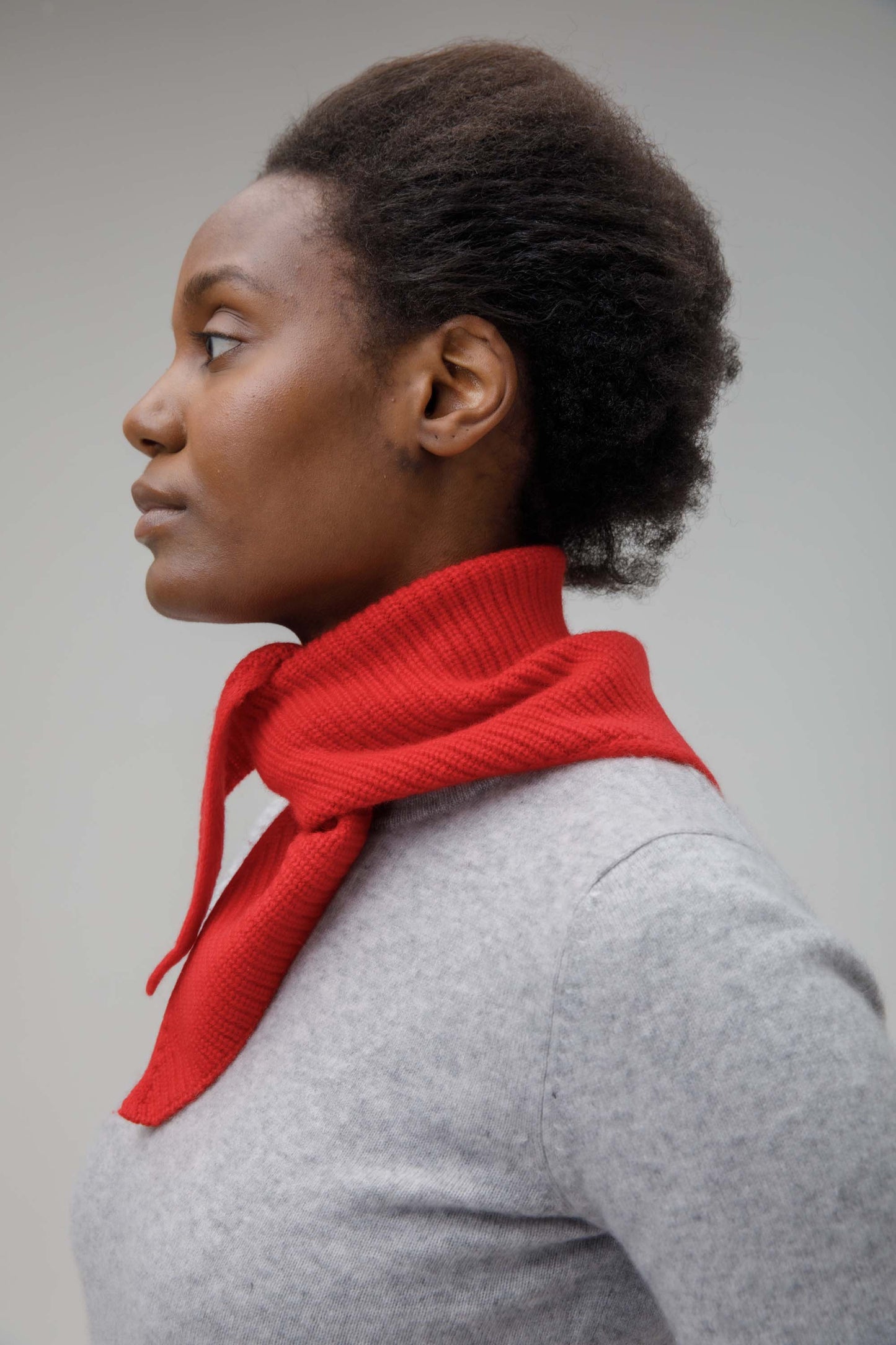 Knitted Cashmere Neck Tie - Red