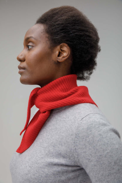 Knitted Cashmere Neck Tie - Red