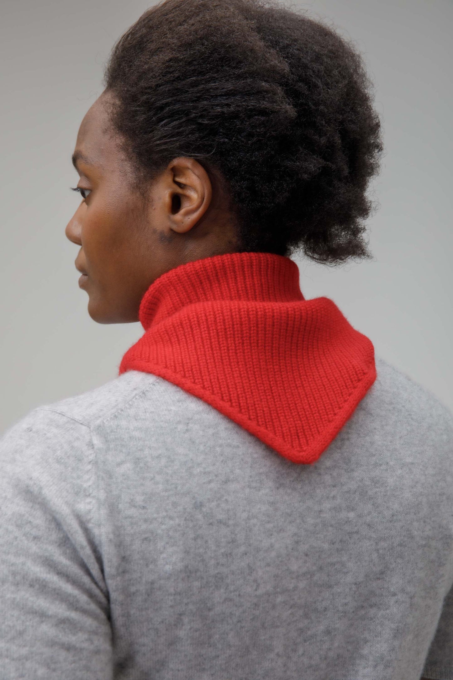 Knitted Cashmere Neck Tie - Red