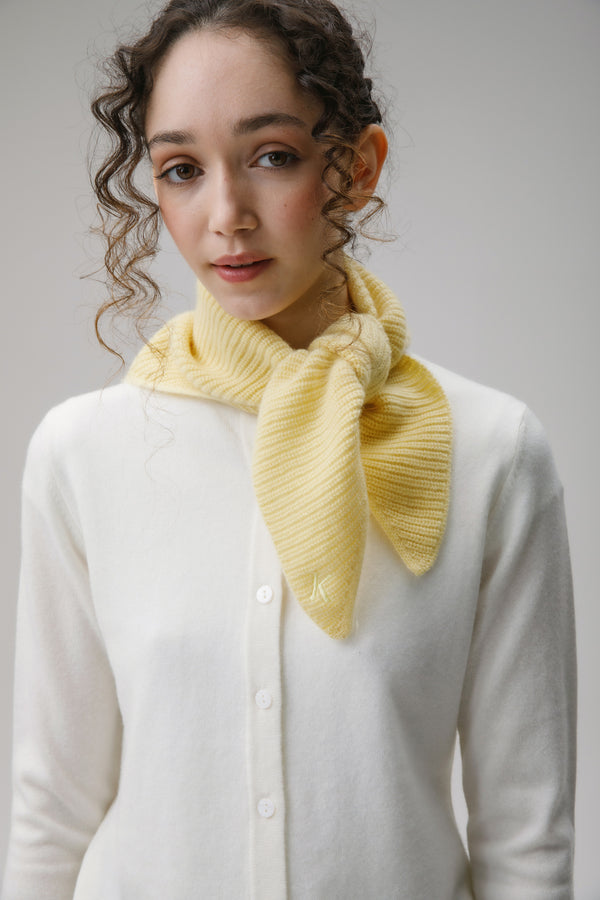Knitted Cashmere Neck Tie - Lemon Sherbet