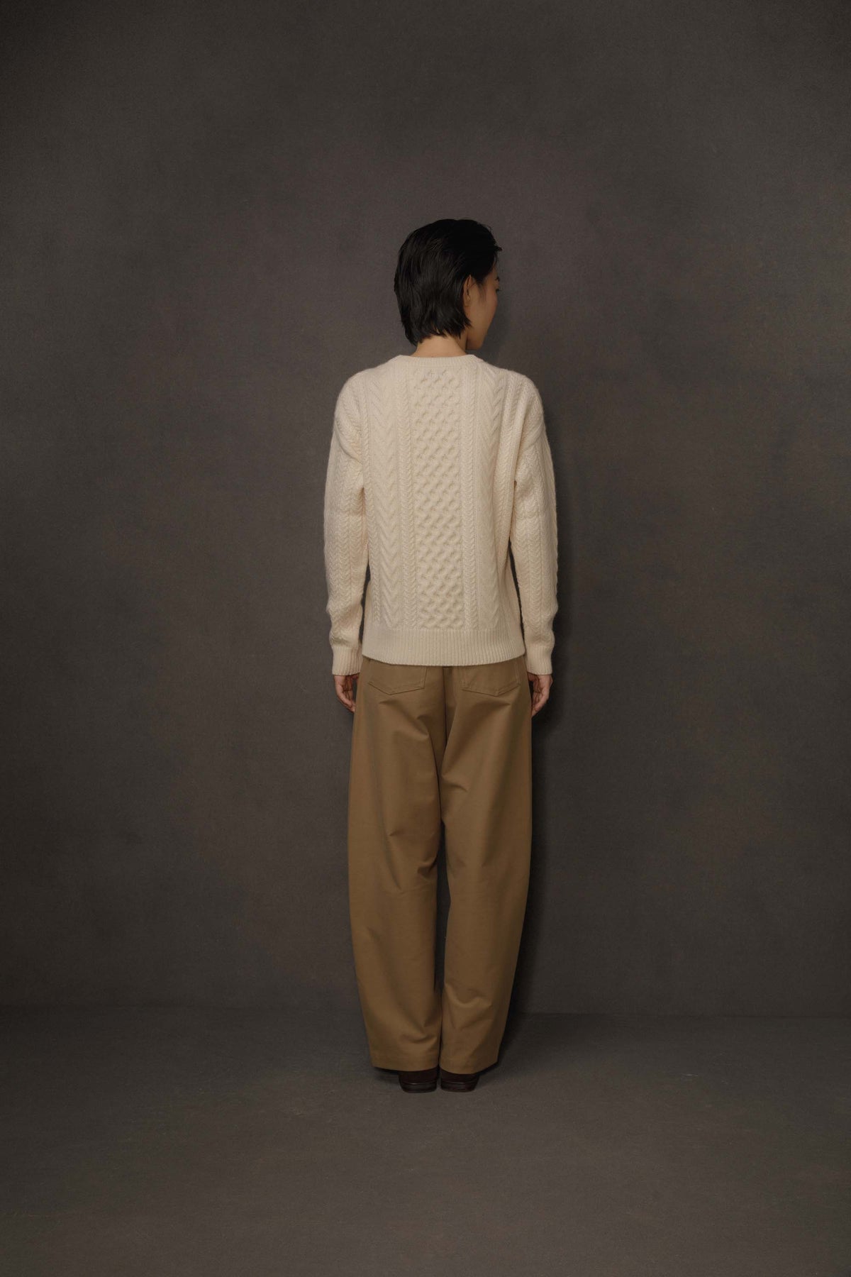 Women's Aran Cashmere Jumper - Cream