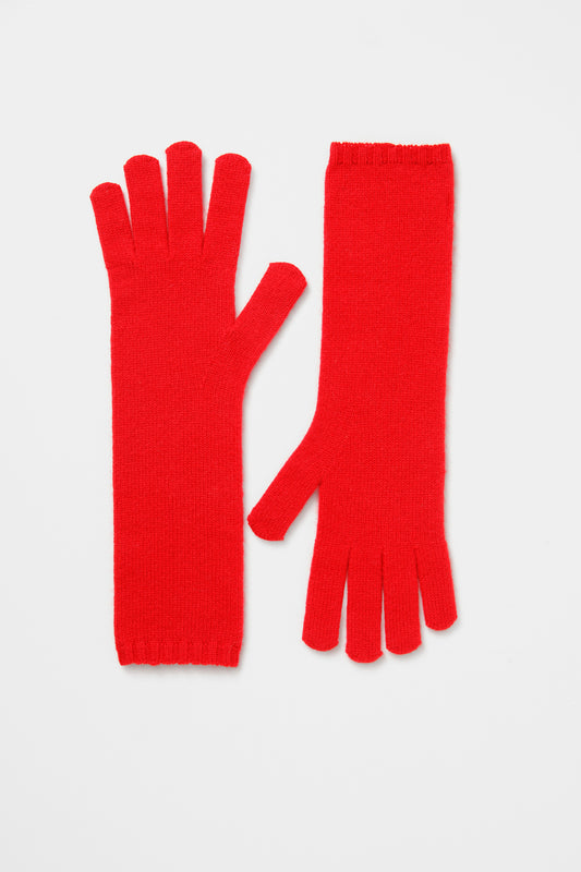 Long Cashmere Gloves - Red