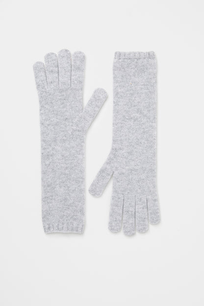 Long Cashmere Gloves - Oyster Grey