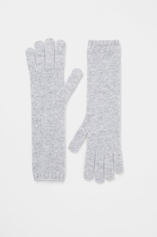 Long Cashmere Gloves - Oyster Grey