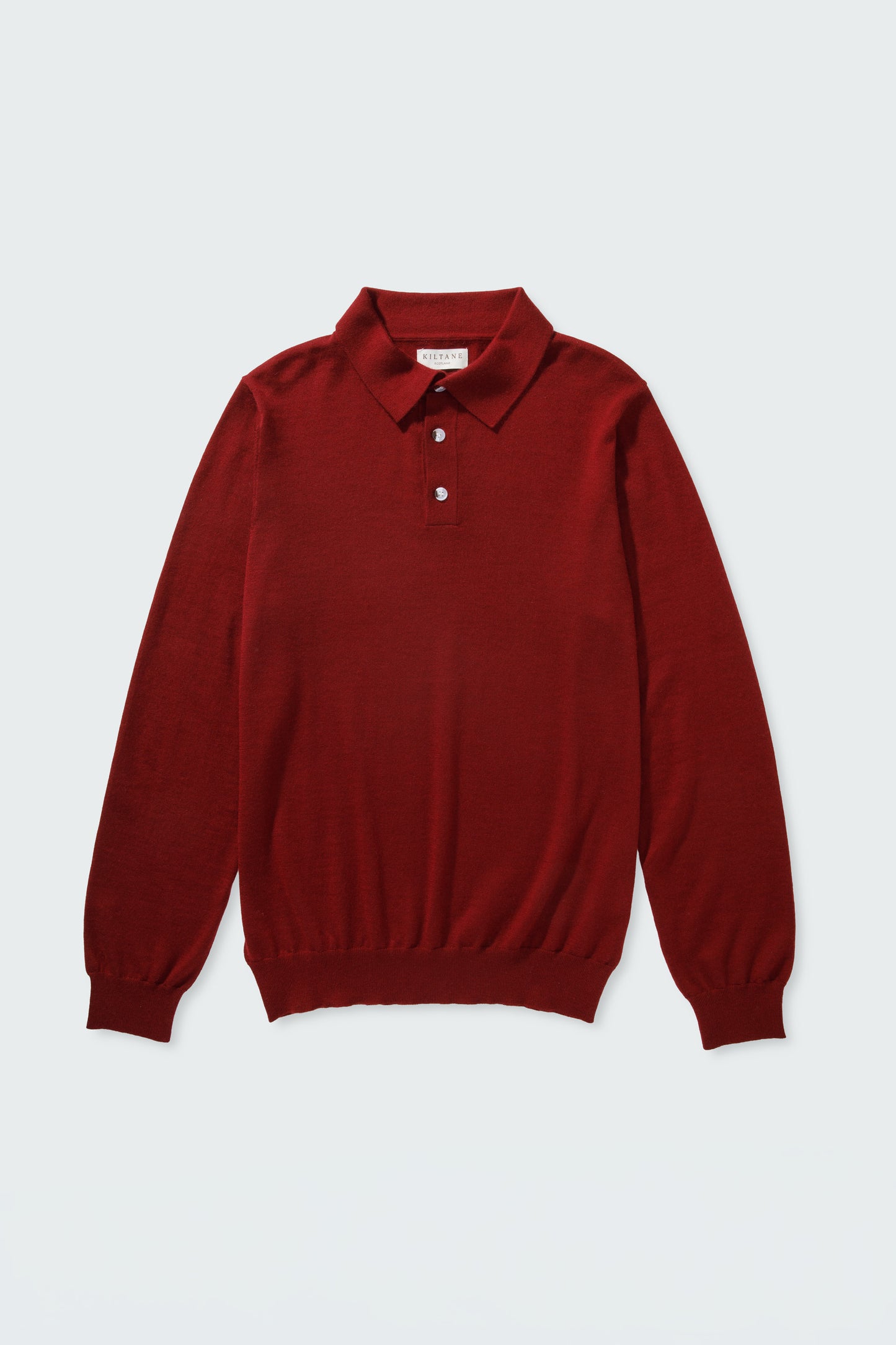 Long Sleeve Cashmere Polo - Merlot